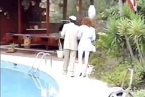 Seductive well shaped brunette hair acquires a load of cum on her mounds