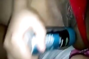 Slutty Married slut is doing this freaky thing with an antiperspirant anew