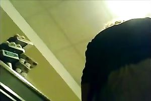 Her hot dark taut pants got on my shoe camera