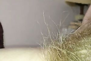 Watch me fingering my overweight wife's unshaved snatch indoors