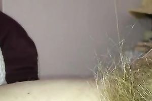 Watch me fingering my overweight wife's unshaved snatch indoors