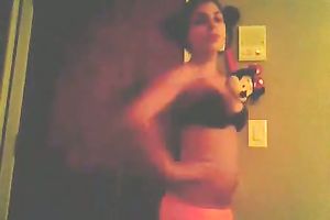 Horny Latina GF disrobes and pleasures herself in her sofa