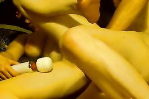 My horny white wife rubs her clitoris with a dildo whilst I fuck her wet crack from behind