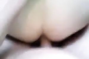 My excited GF in red plaid petticoat can't live without it from behind