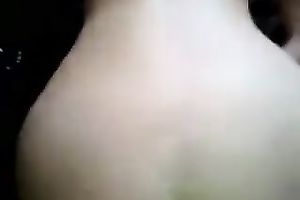 My excited GF in red plaid petticoat can't live without it from behind