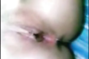 My slender GF allows me to finger her bald fur pie and fuck it