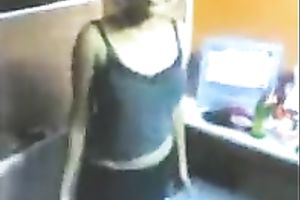 My barefaced secretary likes showing off her titties and cunt