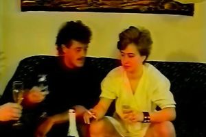 Blonde retro doxy in the car eating weenie and fucking