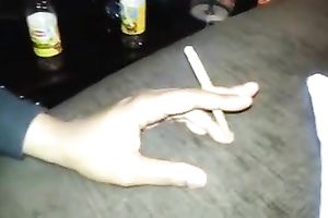 My ebon GF smokes a cigarette and sucks my BBC in POV video