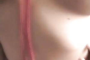 Mind blowing chick with cute pigtails wearing belts lures her BF