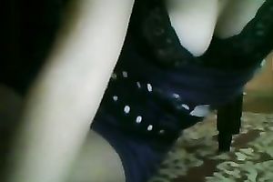 Very seductive cleavage of my juvenile latin babe girlfriend