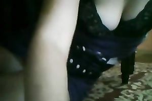 Very seductive cleavage of my juvenile latin babe girlfriend