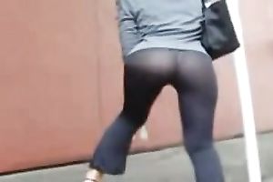 Shameless hoe in hawt dark leggings have to be proud of her a-hole