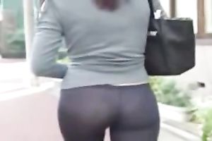 Shameless hoe in hawt dark leggings have to be proud of her a-hole