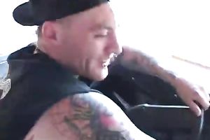 Nasty raven haired bitch sucks hard 10-Pounder of a concupiscent bus driver