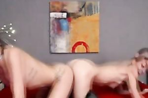 Webcam solo with my lesbo paramour and me sharing a sex toy