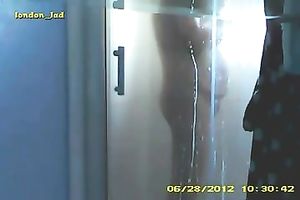 This plump bitch had no idea I was spying on her whilst this babe was showering