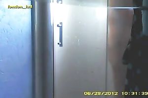 This plump bitch had no idea I was spying on her whilst this babe was showering