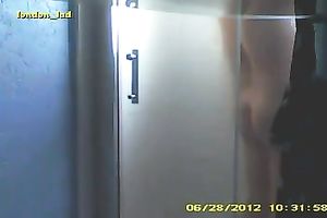 This plump bitch had no idea I was spying on her whilst this babe was showering