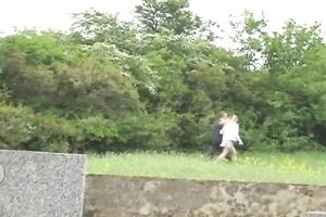 Ardent outdoor cock-sucking act with pigatiled golden-haired Alana