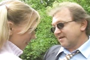 Ardent outdoor cock-sucking act with pigatiled golden-haired Alana