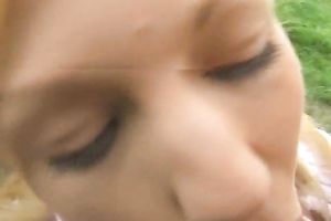 Ardent outdoor cock-sucking act with pigatiled golden-haired Alana