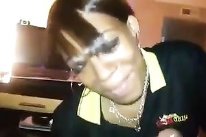 Filthy dark college bitch blows my large dark shaft