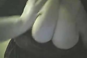 My obese slutwife kneads her large natural whoppers in livecam solo