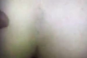 Pounding escort chick's bald coochie from behind