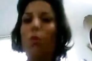 Busty brunette hair tenant enjoys engulfing and riding my prick