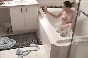 Hidden livecam episode with my GF masturbating in the washroom