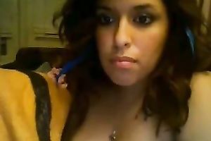 Alluring temptress with naturally love melons likes showing off