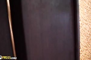 POV video with a charming legal age teenager flashing her rectal hole and rubbing a shlong