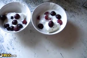 POV video with a charming legal age teenager flashing her rectal hole and rubbing a shlong