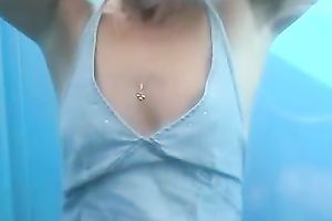 Russian milf flashes her muff and mangos in hidden webcam clip
