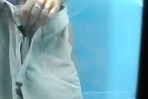 Russian milf flashes her muff and mangos in hidden webcam clip