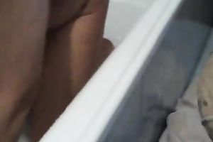 My kinky aged girlfriend copulates her anal aperture with huge shlong in the shower