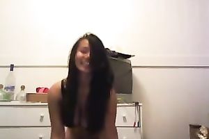 My curvy Asian girlfriend knows how to dance messy