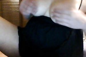 Chubby mama shows her anal opening and plays with her muff