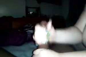 Black-hiared big beautiful woman sucks and rubs my BBC in homemade movie scene