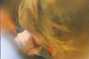 Torrid golden-haired head lassie gives hardcore oral pleasure to her BF on bar chair