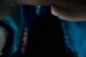 Dyed hair white slut shows her snatch with a hairbrush on web camera