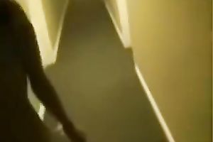 Exotic dark brown sweetie receives nailed in the stairs by an Indian chap