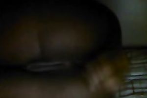 Black and fat gazoo of a hawt ebon housewife on webcam