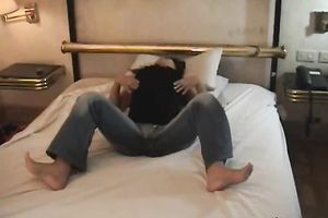 Good looking Asian gal receives exposed and begins fondling her pussy