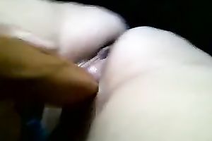 Watch my sexually excited GF fucking her bald cunt with a marital-device