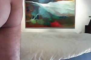 Young dark strumpet sucks my white old shlong in the hotel room