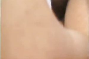 Lovely ebon Married slut with juicy bald love tunnel rides a ramrod
