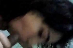 Indian girlfriend gives a blowjob in the shower to her boyfriend