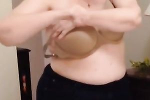 BBW cheating wife just likes playing with her big moist love muffins in front of me